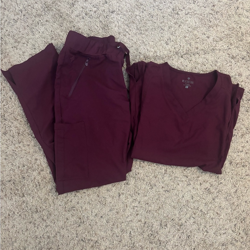 Med Couture Maroon Scrub Set